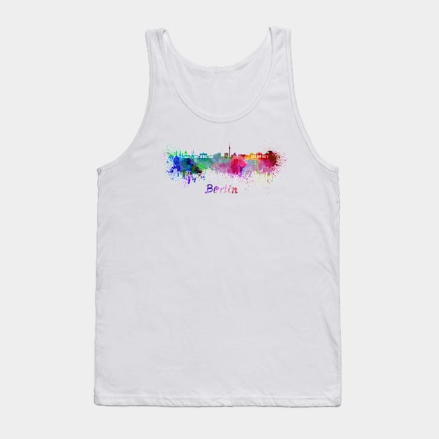 Berlin skyline in watercolor Tank Top by PaulrommerArt